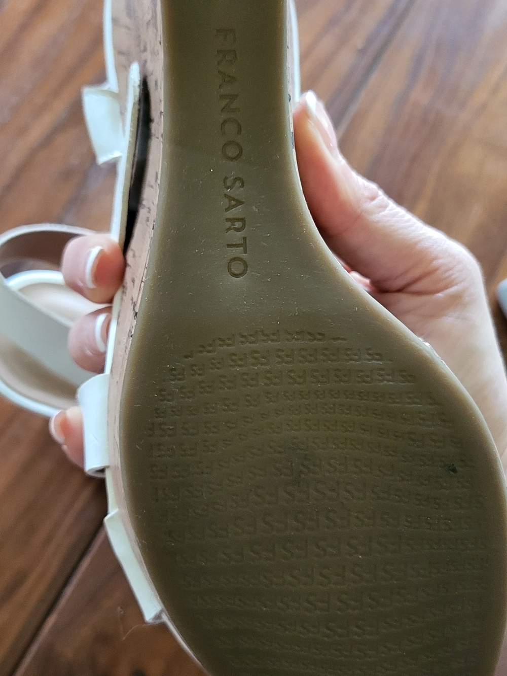 Franco Sarto White Leather Slingback Sandals - Picture 5 of 7
